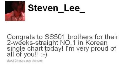 ss501 - [19.06.10] [Traducciones] Mensaje de Steven Lee felicitando a SS501 en Tweeter 24yocqu